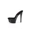 Pleaser - GLEAM601 Mules with heel - Black/Black Product image